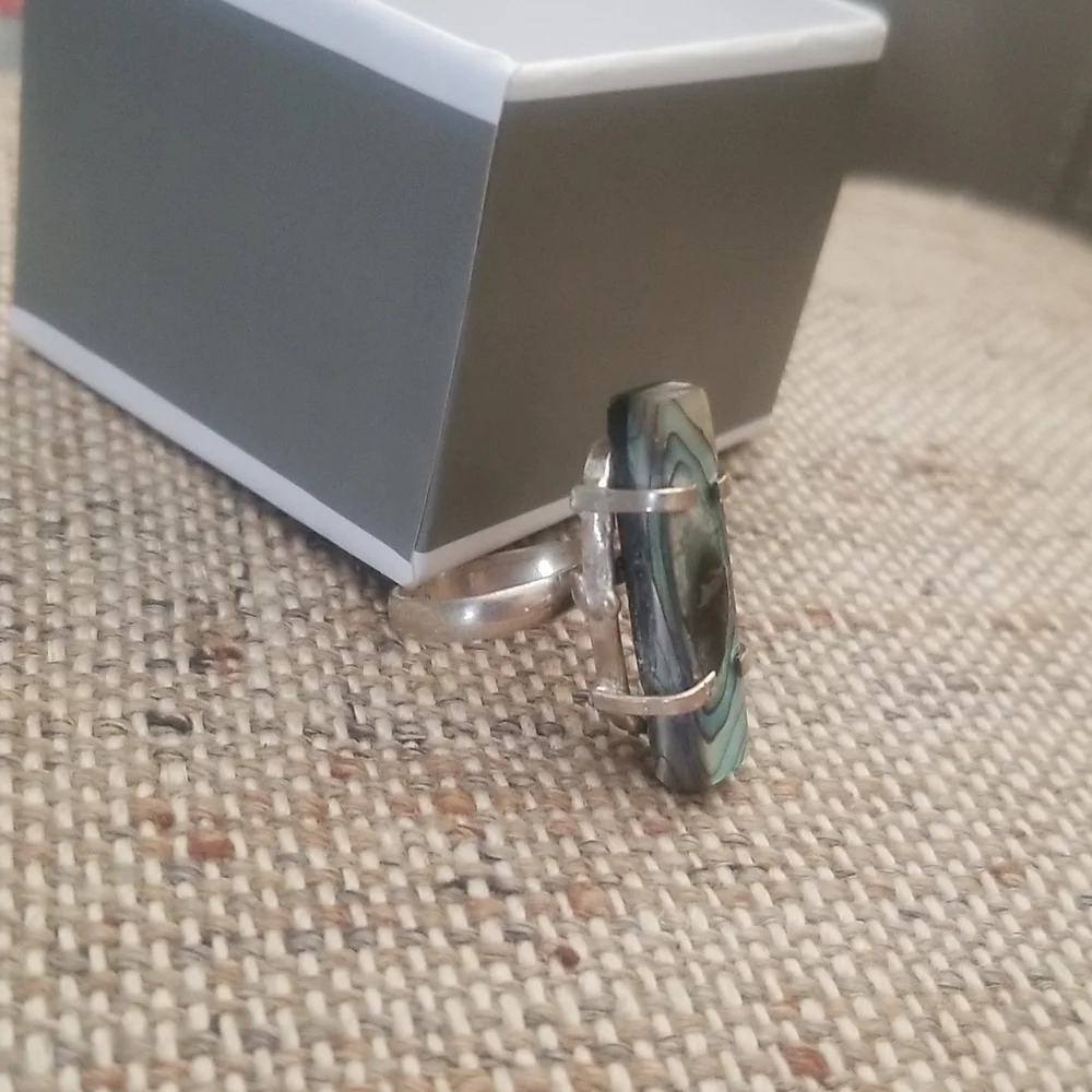 Raw Abalone Sterling Ring